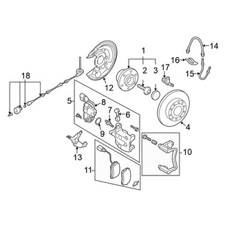 Volkswagen OE - Rear Suspension - Brake Components (FWD)