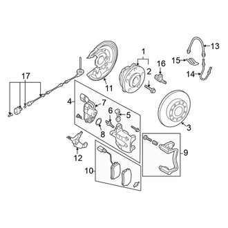 Volkswagen OE - Rear Suspension - Brake Components (AWD)