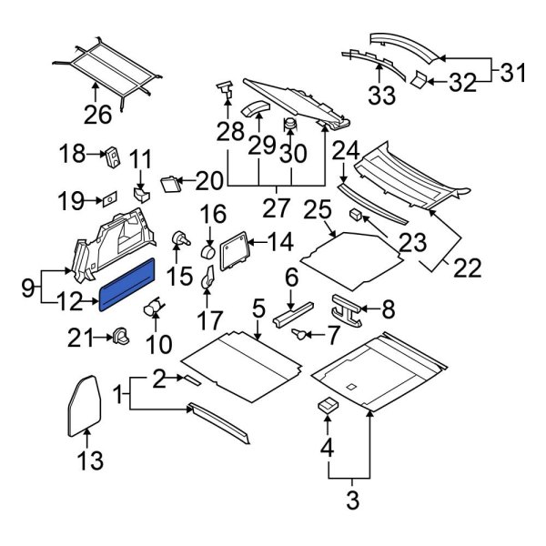 Interior Quarter Panel Trim Panel Access Cover