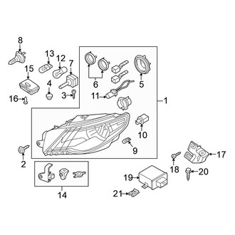 Volkswagen OE - Front Lamps - Headlamp Components (HID, With Directional Beam)