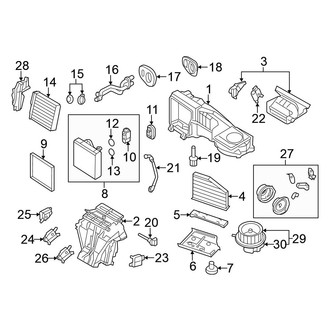 Volkswagen OE - Air Conditioner & Heater - Evaporator & Heater Components (To 01/11/2015, With Climate Control)
