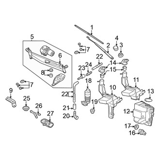 Volkswagen OE - Windshield - Wiper & Washer Components (Executive / Lux / Lux Limited / Lux Plus / R-Line / Sport)