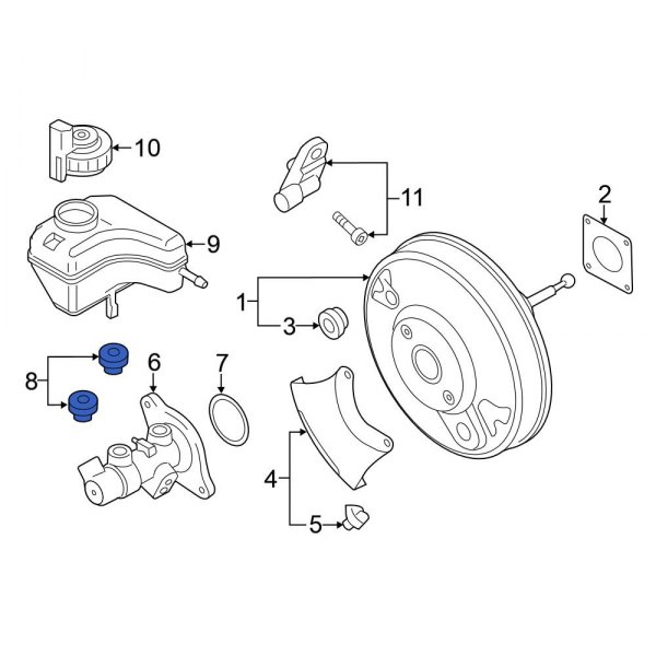 Brake Master Cylinder Reservoir Gasket