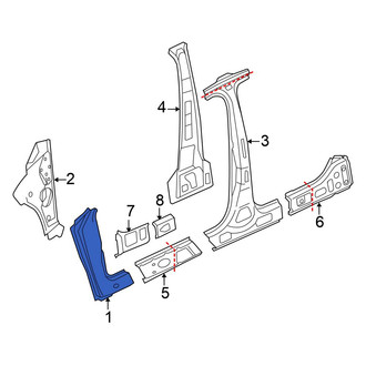 Volkswagen OE - Left Body A-Pillar Reinforcement