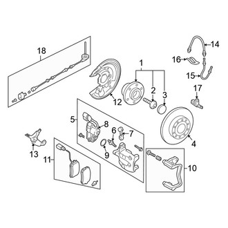 Volkswagen OE - Rear Suspension - Brake Components (286 x 12 mm), (FWD)