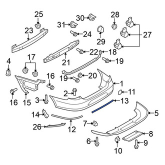 Volkswagen OE - Rear Center Bumper Trim
