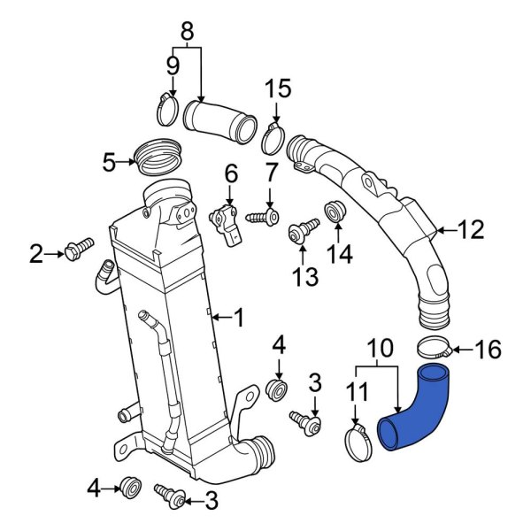 Volkswagen OE 3AA145832B Lower Intercooler Pipe