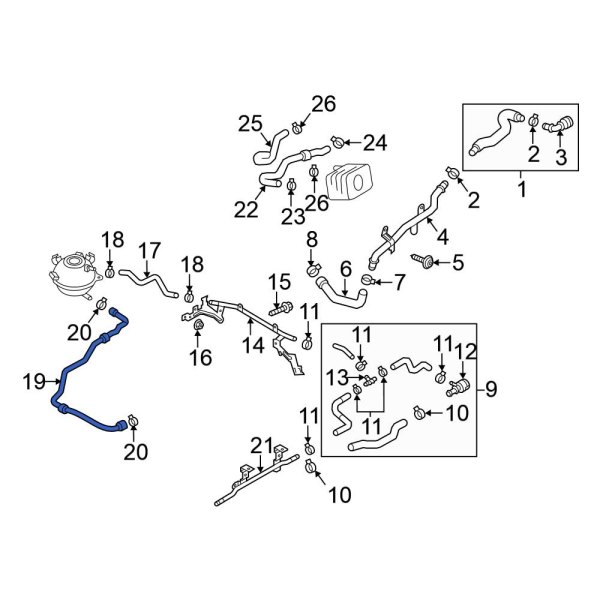 Engine Coolant Reservoir Hose