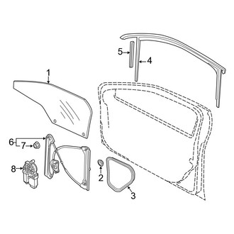 Volkswagen OE - Front Door - Glass & Hardware (S / SE / SEL / SEL Premium / TDI SE / TDI SEL)