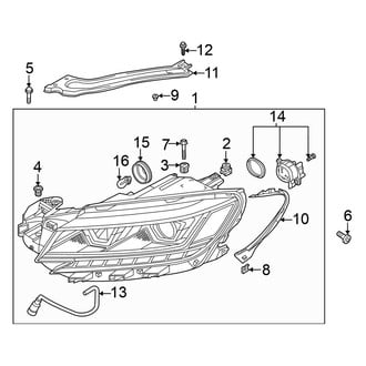 Volkswagen OE - Front Lamps - Headlamp Components (W/O Cornering Light), (R-Line / S / SE)