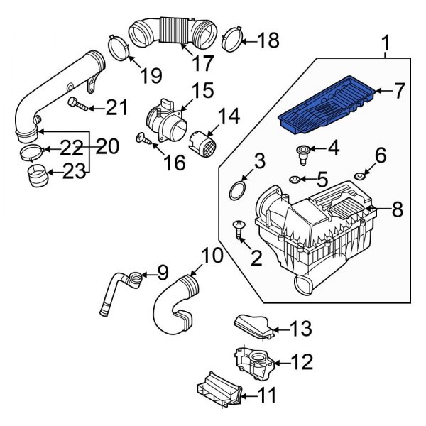 Engine Air Intake Hose Debris Screen