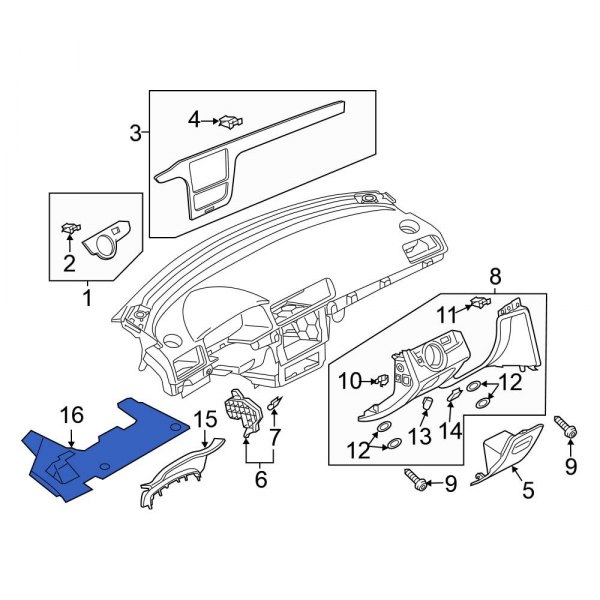 Volkswagen OE 561863083A9B9 - Instrument Panel Knee Bolster