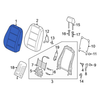 Volkswagen OE - Front Right Seat Back Cushion Cover