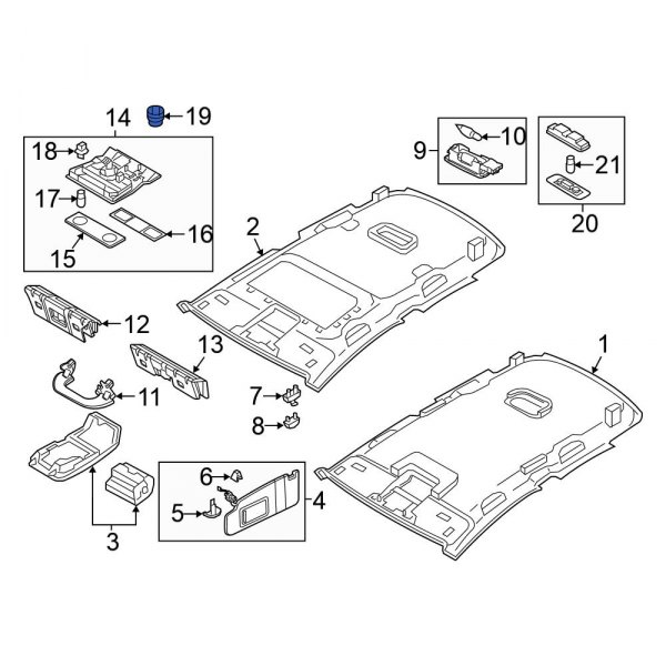 Volkswagen OE 5C6959561ATMD Sunroof Switch