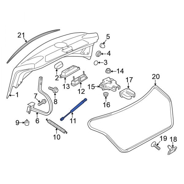 Volkswagen OE 561827550D - Rear Trunk Lid Lift Support