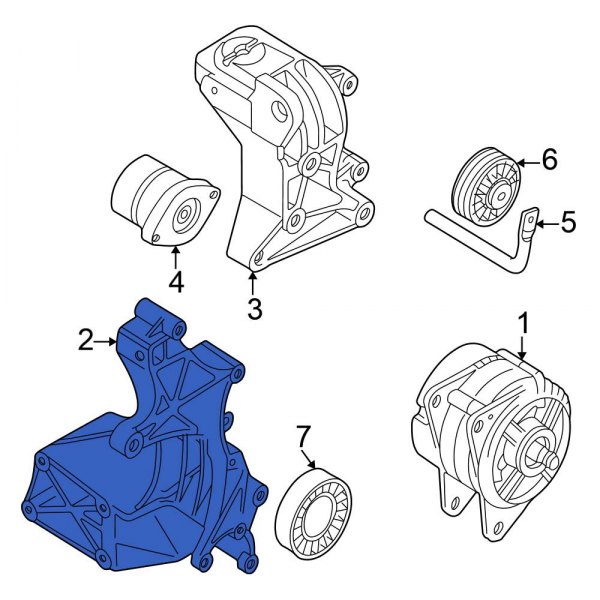 Volkswagen OE 074199201B Alternator Bracket