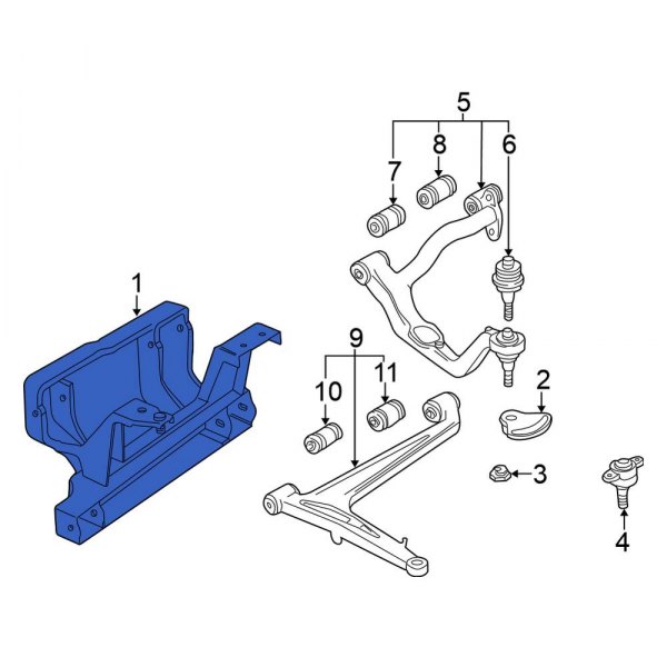 Volkswagen OE 7D0499031C Front Suspension Subframe Crossmember