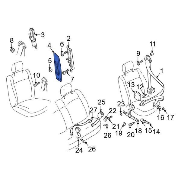 Seat Belt Height Adjuster Cover