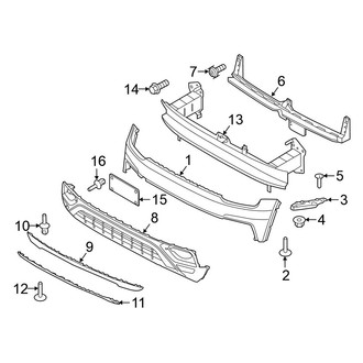 Volkswagen OE - Front Bumper & Grille - Bumper & Components (W/O R-Line Package or Model)