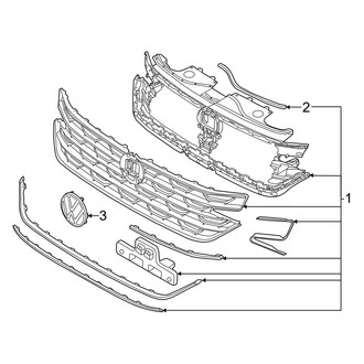 Volkswagen OE - Front Bumper & Grille - Grille & Components (Peak Edition SE / Peak Edition SEL)