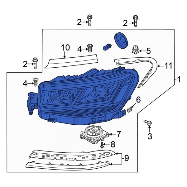 Volkswagen OE 3CN941081B Front Left Headlight Assembly