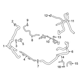 Volkswagen OE - Cooling - Hoses & Lines (Right Side), (3.6L)
