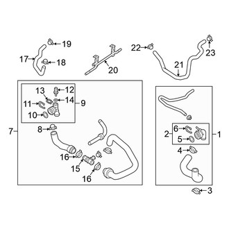 Volkswagen OE - Cooling - Hoses & Lines (Left Side), (Launch Edition / S / SE / SEL / SEL Premium 3.6L)