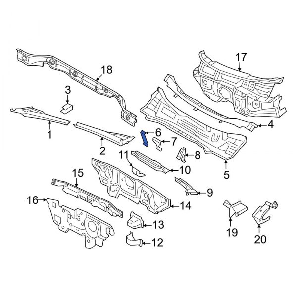 Cowl Plenum Panel Bracket