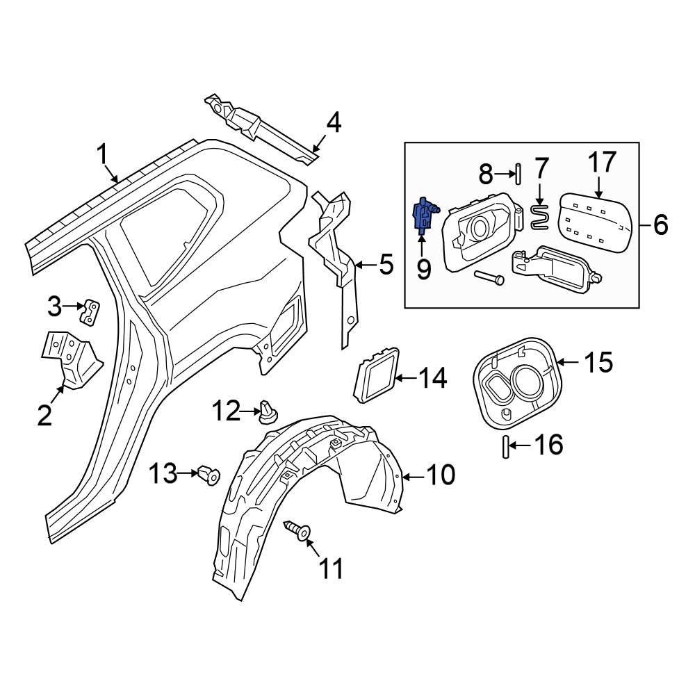 Volkswagen OE 8V0862159A - Drive Motor Battery Pack Charging Port Door ...