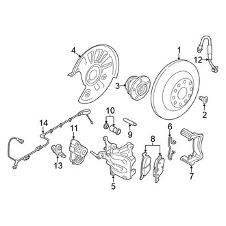 Volkswagen OE - Rear Suspension - Brake Components (Launch Edition / S / SE / SEL FWD)