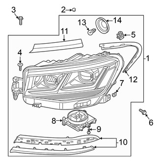 Volkswagen OE - Front Lamps - Headlamp Components (With Cornering Lamp), (SEL / SEL Premium / SEL Premium R-Line / SEL R-Line)