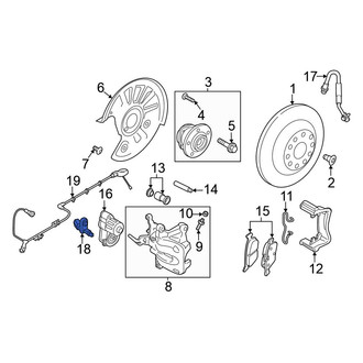 Volkswagen OE - Rear Left ABS Wheel Speed Sensor