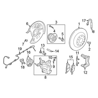 Volkswagen OE - Rear Suspension - Brake Components (AWD)