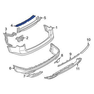 Volkswagen OE - Rear Bumper Cover Support Rail