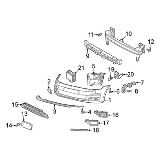 Volkswagen OE - Front Bumper - Bumper & Components (W/O Alltrack), (S / SE / SEL)