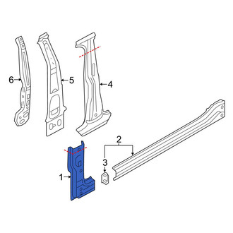 Volkswagen OE - Left Lower Body A-Pillar Reinforcement