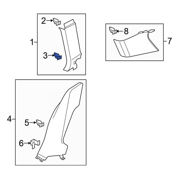 Body C-Pillar Trim Panel Clip