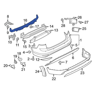Volkswagen OE - Rear Bumper Cover Support Rail