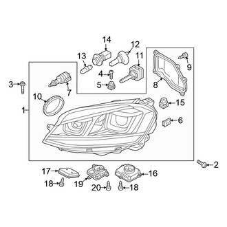 Volkswagen OE - Front Lamps - Headlamps (HID), (S / SE / SEL)