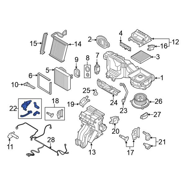 HVAC Recirculation Door Actuator Lever