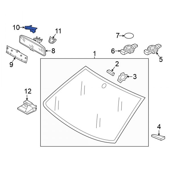 Volkswagen OE 5G0857593A9B9 Interior Rear View Mirror Cover Access Cover
