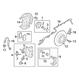 Volkswagen OE - Rear Suspension - Brake Components (With Link Suspension), (S / SE / SEL / TDI S / TDI SE / TDI SEL 4 Doors)