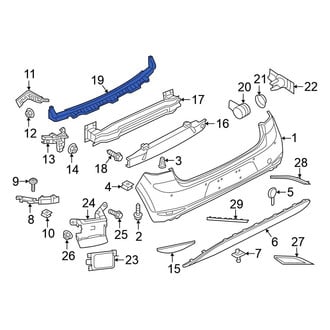 Volkswagen OE - Rear Center Bumper Cover Support Rail