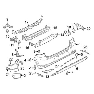 Volkswagen OE - Rear Bumper - Bumper & Components