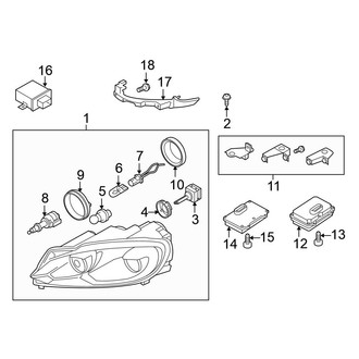 Volkswagen OE - Front Lamps - Headlamps (With HID)