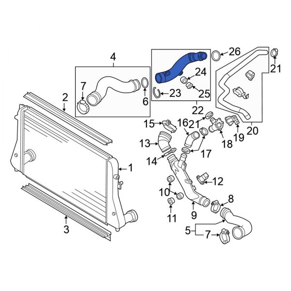 Volkswagen OE 1K0145762BM Intercooler Pipe