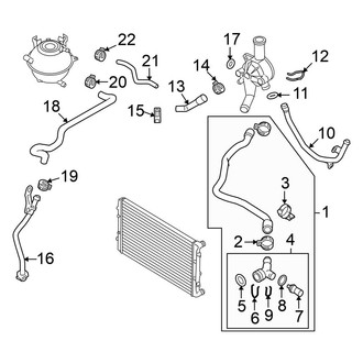 Volkswagen OE - Cooling - Hoses & Lines (Lower), (2.5L)