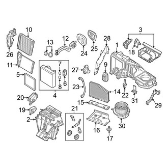 Volkswagen OE - Air Conditioner & Heater - Evaporator & Heater Components (Denso, W/O Climate Control)
