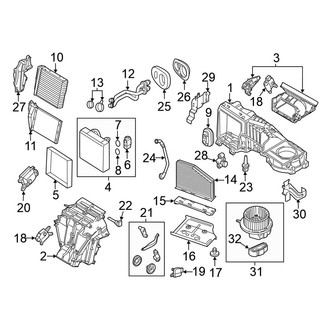Volkswagen OE - Air Conditioner & Heater - Evaporator & Heater Components (Denso, With Climate Control)