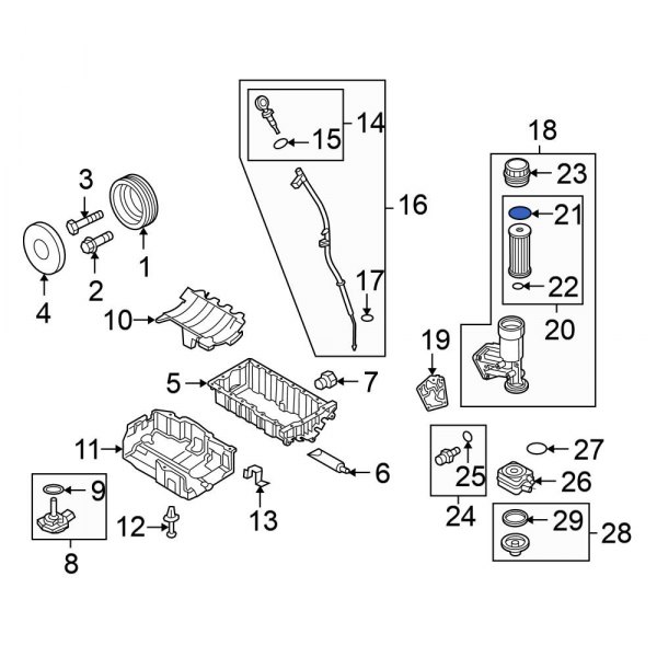 Engine Oil Filter Housing Cover O-Ring